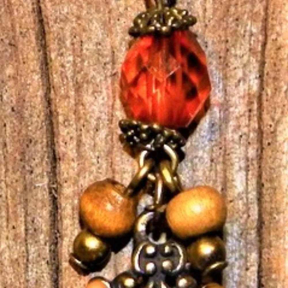 <3  $6 - $12  Orange & Gold Dangle Earrings  <3 - Picture 3 of 5
